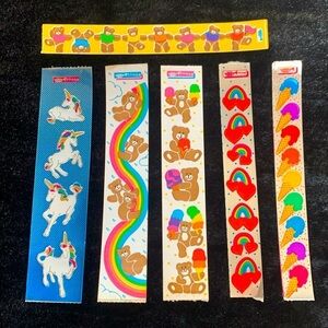 Toots Cardesign Vintage Bear Rainbow Unicorn Hearts Ice Cream Sticker Strips